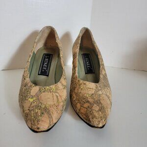 Vintage J. Renee Bamboo with Gold Veining Size 5.5 M Multicolor Heels Pu…